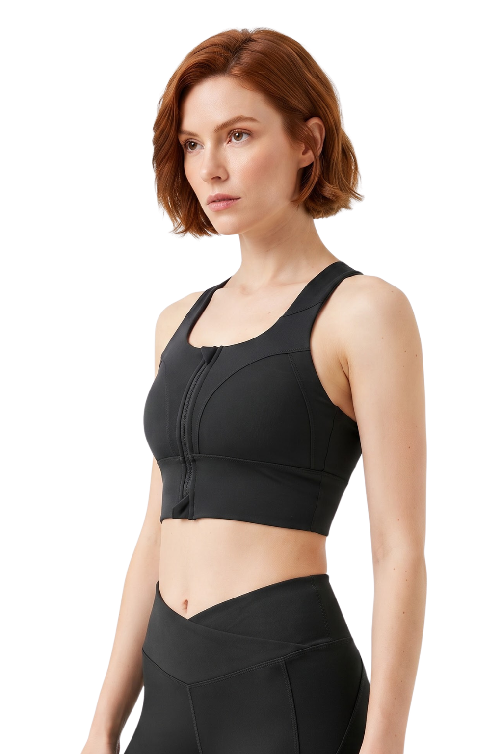 SheMoves Sculpt Zip-Front Sports Bra